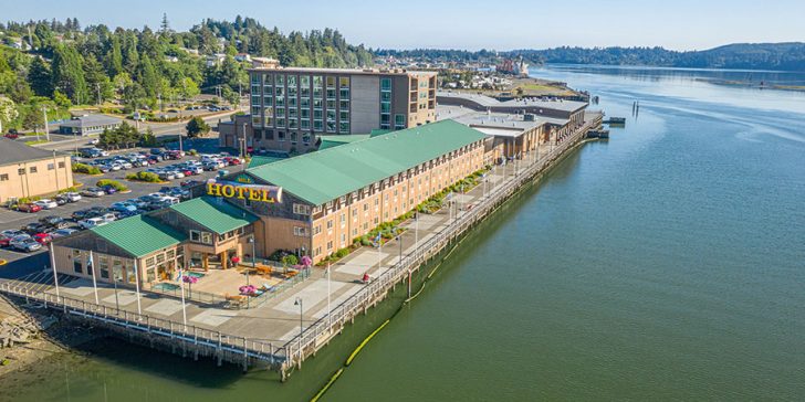 Overhead view of Coos Bay View from The Mill Casino.